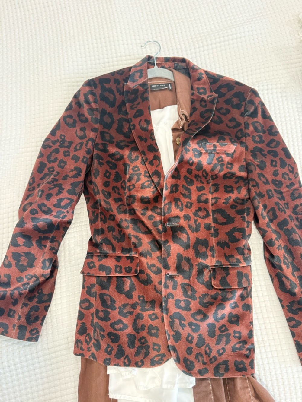 ASOS Leopard Print Blazer in Rust and Black